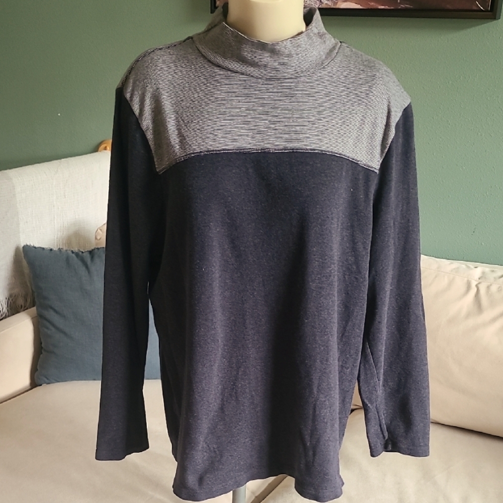 T by Talbots Women's 2X Turtleneck Sweater - Charcoal